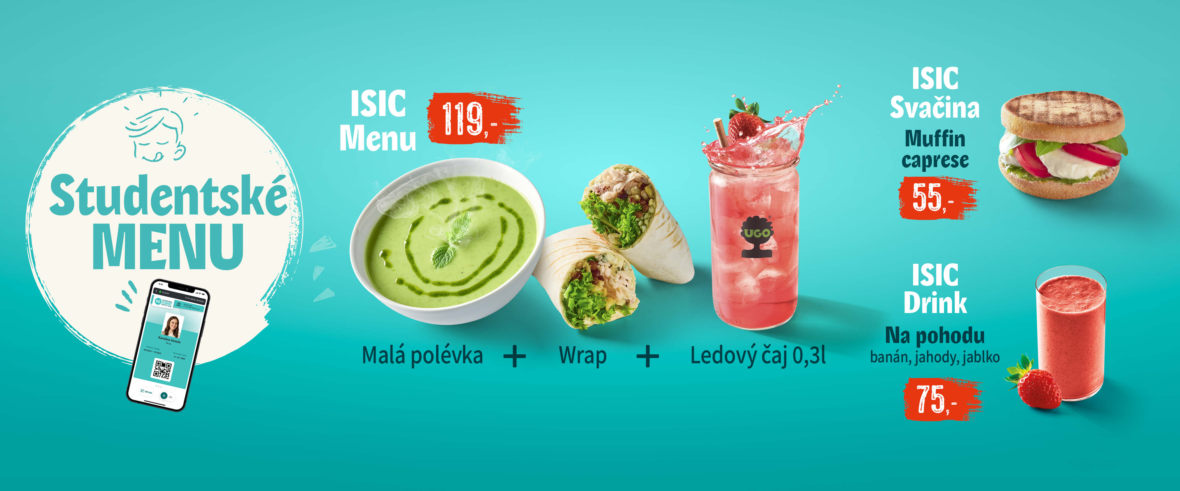 UGO ISIC akce Studentské MENU