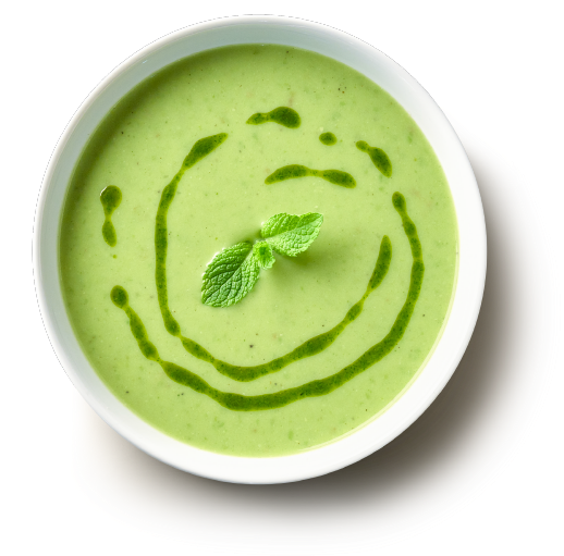 UGO polévky - Hráškový krém s brokolicí a bylinkovým olejem