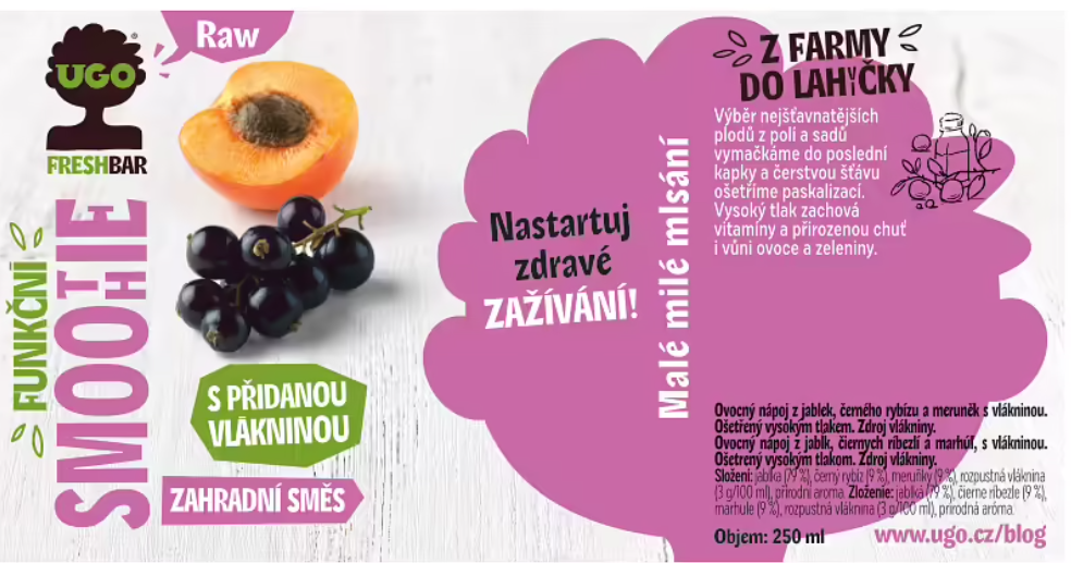 UGO Smoothie Zahradní směs 250 a 750ml